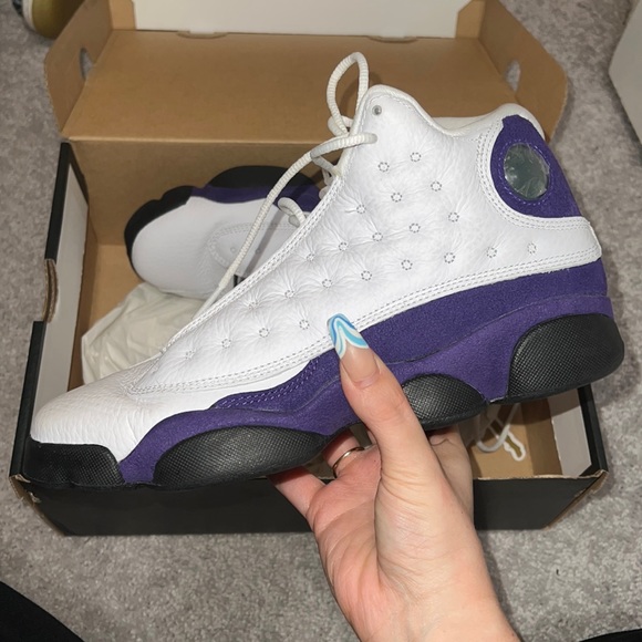 retro 13 purple white